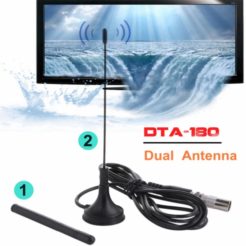 Tanio Wewnętrzna cyfrowa antena telewizyjna HDTV podwójna antena DTA-180 50