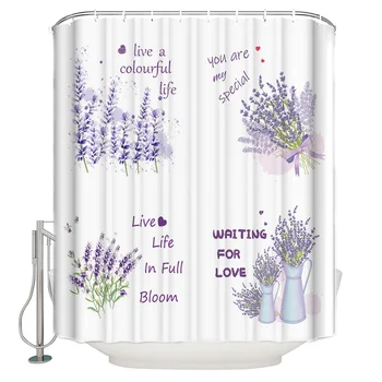 

Watercolor Purple Lavender Bathroom Shower Curtain Home Decoration Bathroom Accessories Shower Curtain