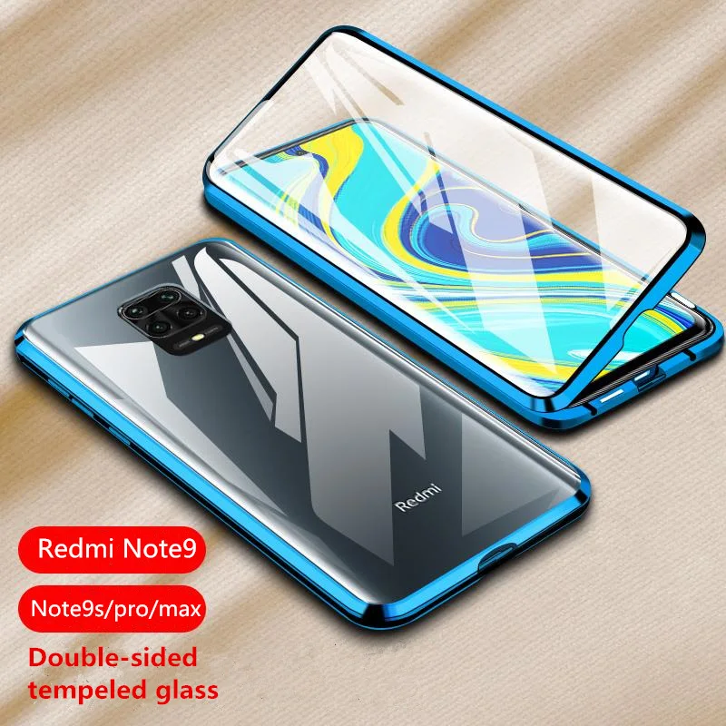 Двухсторонний Магнитный защитный чехол 360 для Xiaomi Redmi Note 9 9s pro max 8 8A K20 8T 10 9T K30