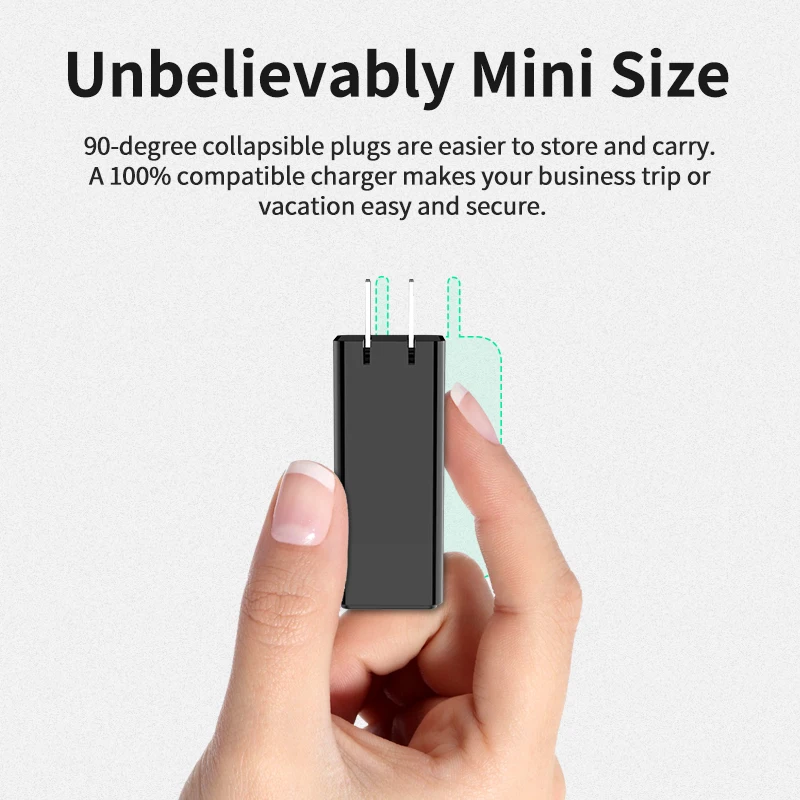 USB C Wall Charger 65W Fast Portable 2 Port