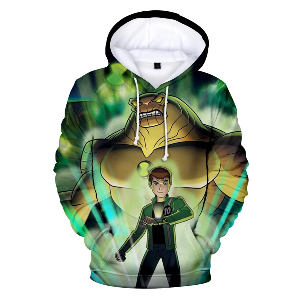 Лидер продаж, худи с 3D принтом Ben 10 модная теплая толстовка с капюшоном для мальчиков и девочек милый Повседневный свитер Ben 10