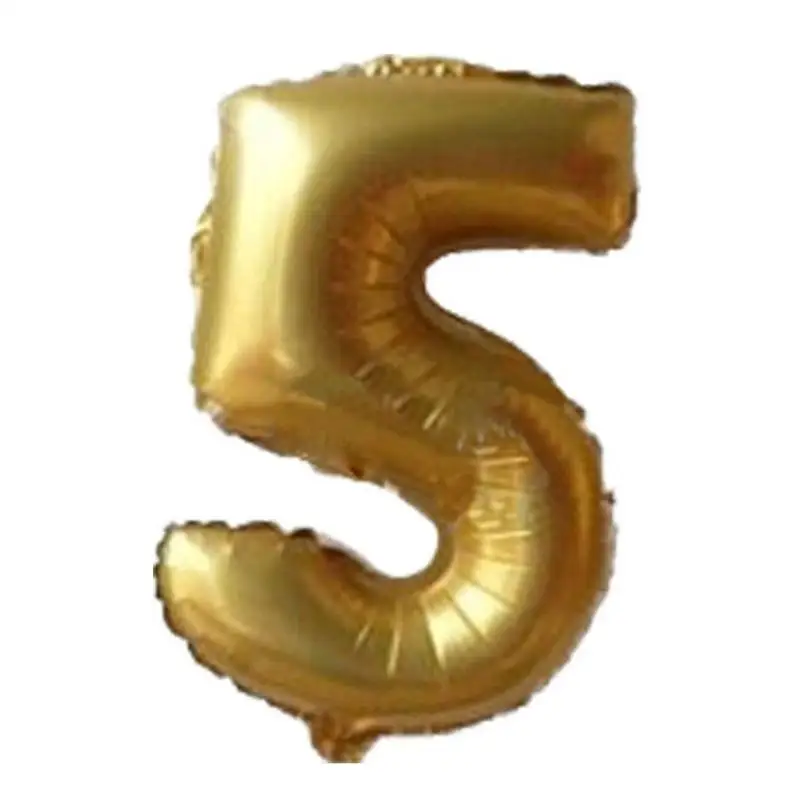 Воздушные шары в виде цифр пленка из алюминия 16 дюймов цифровые золотистые