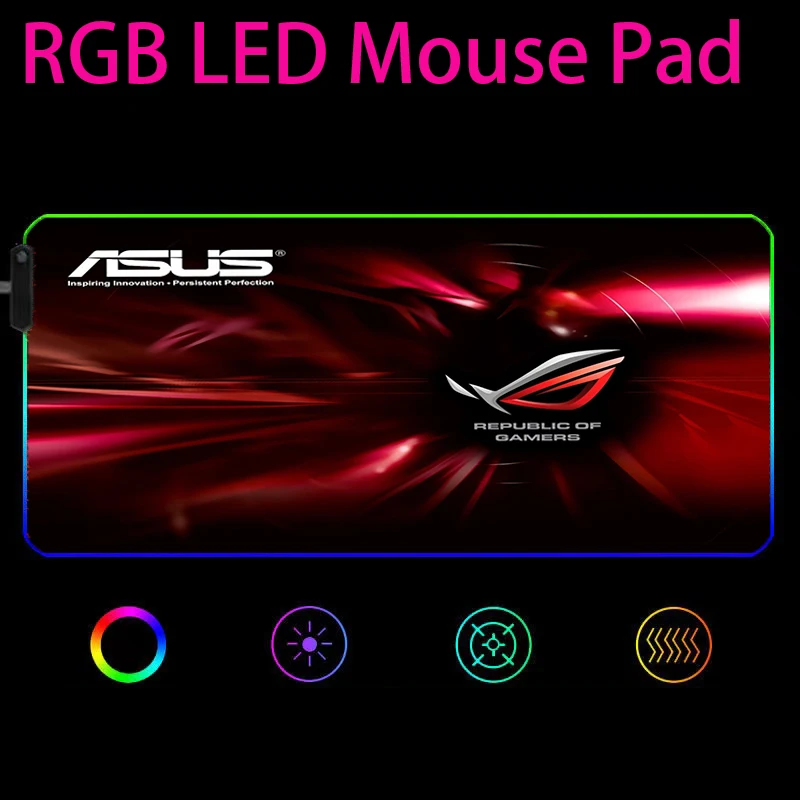 Asus Rog XXL Rgb Led Mouse Pad Gaming Play Mats Gaming Setup Mesa Gamer Backlit Mat Republic of Gamers Pc Accessories Mouse Mat