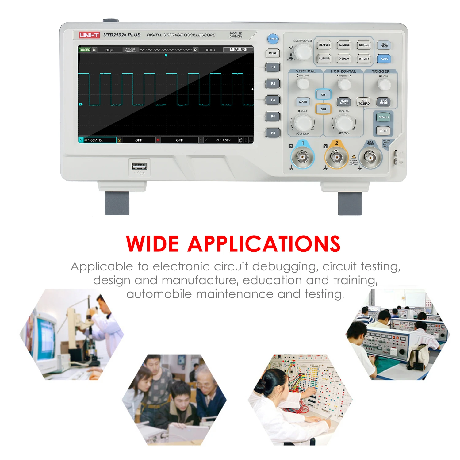 Summer Enjoyment 2-Channel Oscilloscope,Digital Oscilloscope 2-Channel 100MHZ Bandwidth 1GS/s High Accuracy Oscilloscope US Plug Summer Enjoyment 2-Channel Oscilloscope,Digital Oscilloscope 2-Channel 100MHZ Bandwidth 1GS/s High Accuracy Oscilloscope US Plug