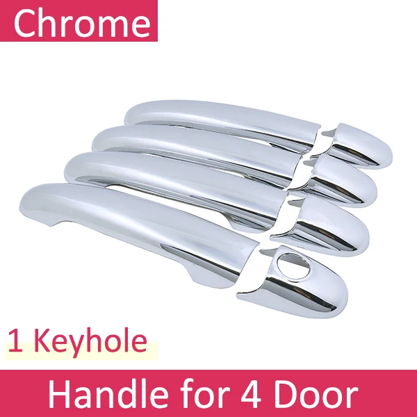 4Door 1 Keyholes Для Volkswagen VW Sharan Scirocco 1995~ 2010 хромированные дверные ручки, автомобильные аксессуары, наклейки, набор отделки 1996 2000 2005 2008 2009 - Название цвета: 4Door 1 Keyholes