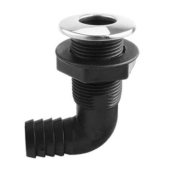

2x 1' Black 90° Nylon Thru-Hull Bilge Pump & Aerator Hose Fitting For Boats