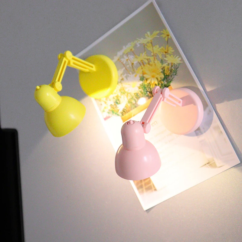 Mini lampe de Table LED pliable créative, aimant de réfrigérateur,  décoration de maison nordique, ornements mignons, éclairage de lecture,  cadeau pour enfants, autocollant DIY bricolage | AliExpress