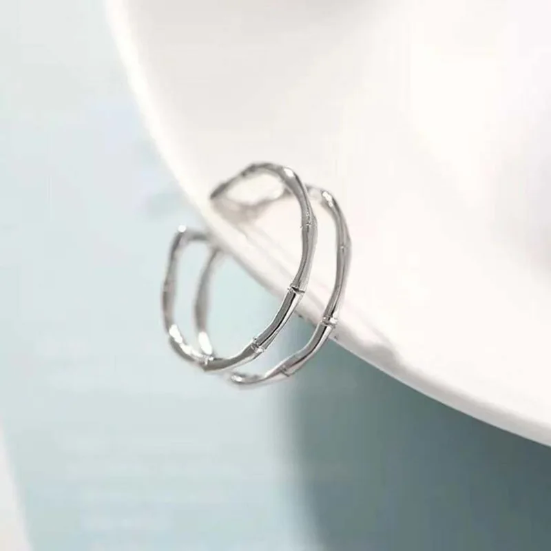 DIEERLAN Bijoux индивидуальные 925 пробы серебряные бамбуковые кольца для женщин Свадебные украшения регулируемый античный перстень Anillos