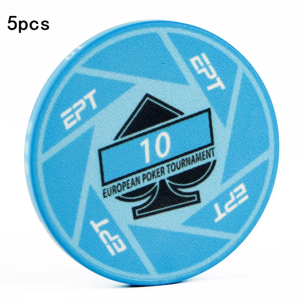 5 шт. EPT керамические Техасские покерные фишки профессиональные казино Pokerstars круглые монеты - Цвет: Face value-10