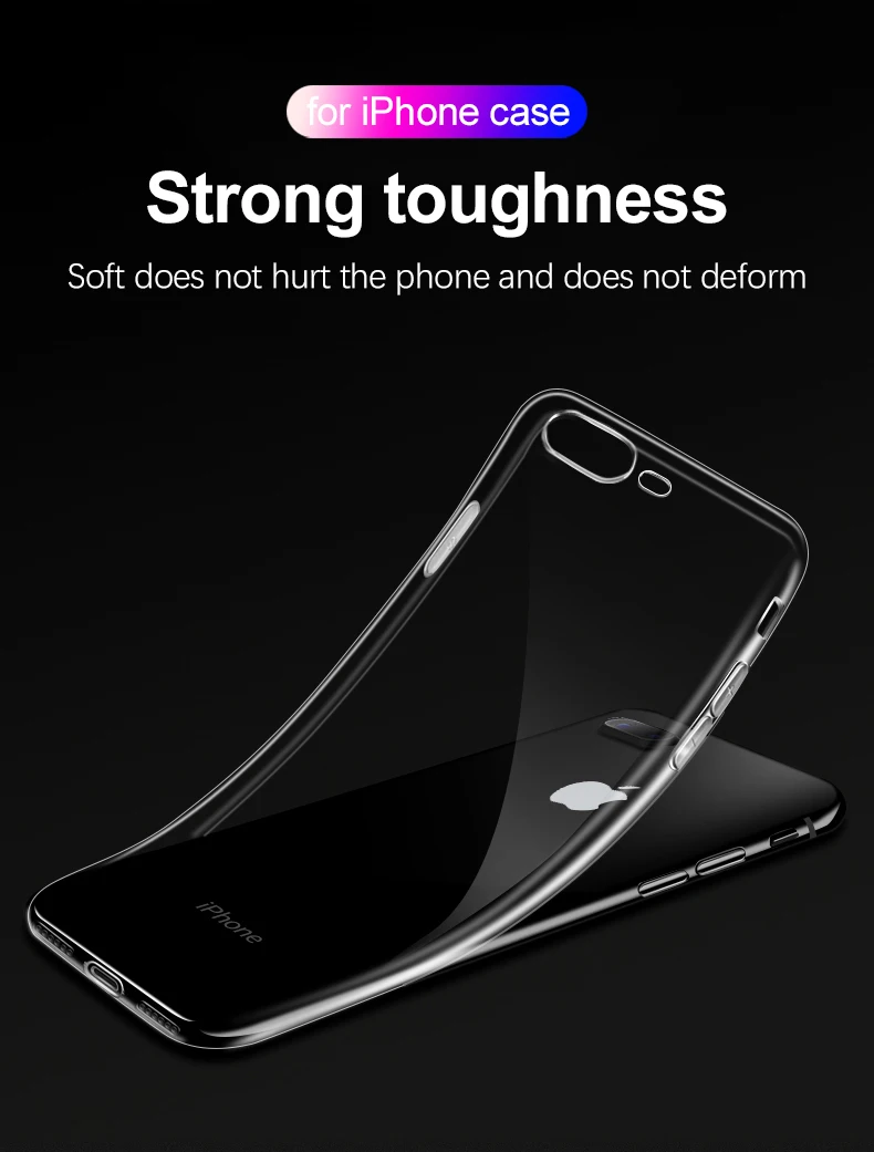Прозрачный чехол для телефона для iPhone 11 XS MAX 8 7 6S Ультратонкий Мягкий ТПУ силиконовый чехол для iPhone X XR 11 Pro 7 6 Plus задняя крышка