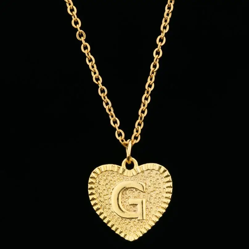 Personalize A-Z Alphabet Necklaces Tiny Heart Initial Necklace Pendant for Women Girls Everyday Jewelry Letter Collier Best Gift