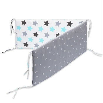 

Cotton Breathable Crib Bumper Pad Washable Thick Baby Mattress Set Baby Boy Girl Protection Bumper Fence Baby Mattress Stars