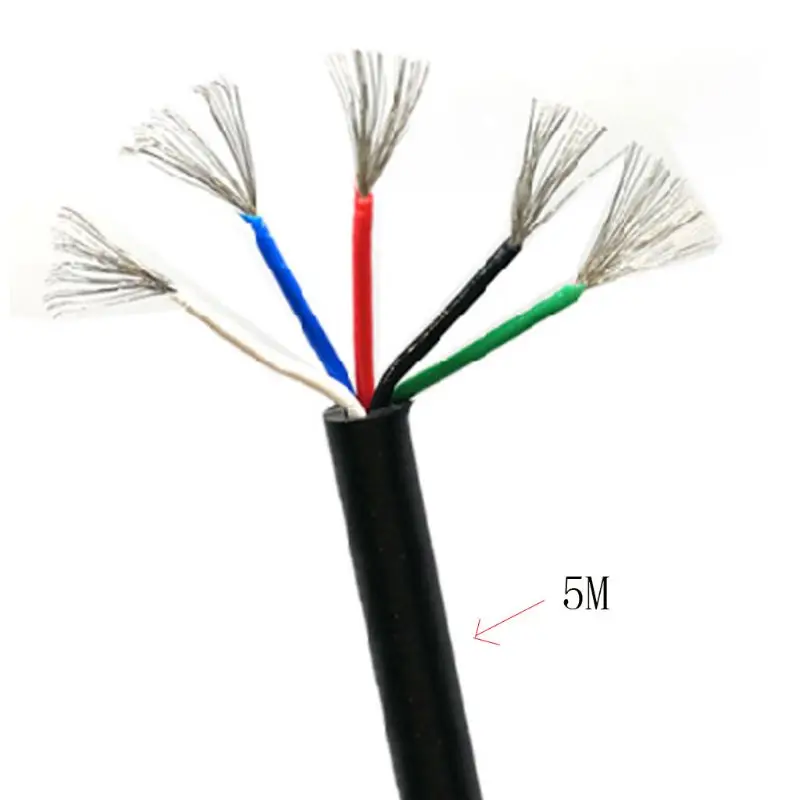 5 Cores Silicone Cable Wire Electronic Soldering Iron STC T12 Line