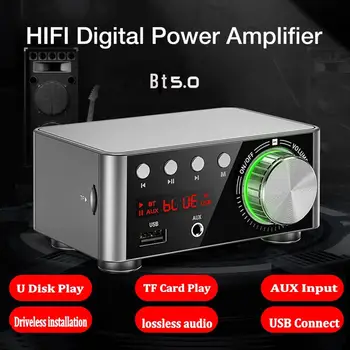

Bluetooth 5.0 HIFI Digital Power Audio Amplifier Board 50WX2 Stereo AMP MP3 WAV APE Amplificador Home Theater USB TF Card Player