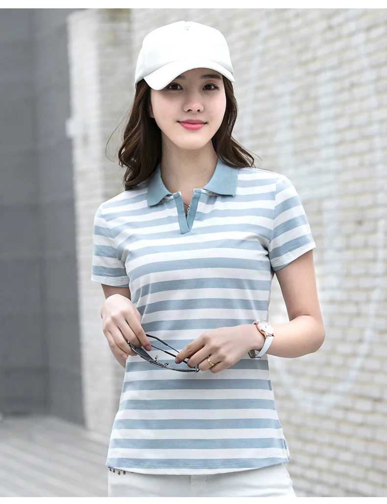 Новые летние женские рубашки с коротким рукавом топы небесно-белого цвета в