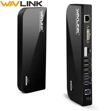 Универсальная док станция Wavlink, 7 портов USB 3,0/2,0, двойная головка, до 1080P, 2k, HD, док станция для ноутбука Mac OS, Windows US/