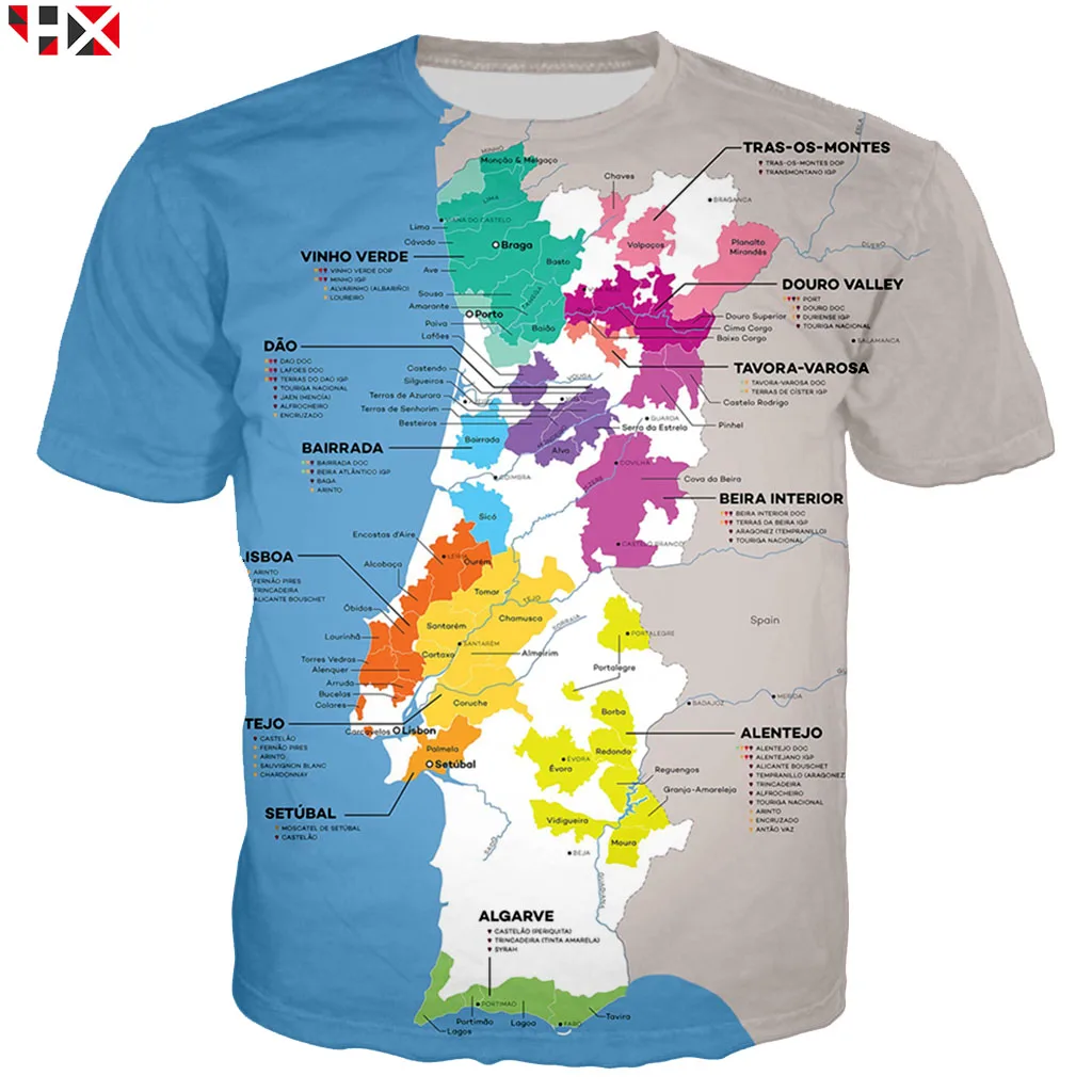 Новинка Повседневная стильная футболка с 3D принтом Португалия Мужская/Женская
