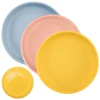 100%Food Safe Approve Silicone Children's Tableware Fashionable Round Food Plates Waterproof Training Bowl Baby Accessories 2