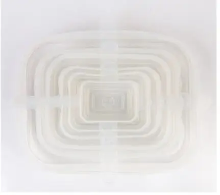 white-US 6 шт Силиконовые стрейч многоразовые крышки герметичные пищевые обертывания крышки сохраняют свежесть уплотнение Чаша эластичный обертывание крышка кухонная посуда - Цвет: white-US
