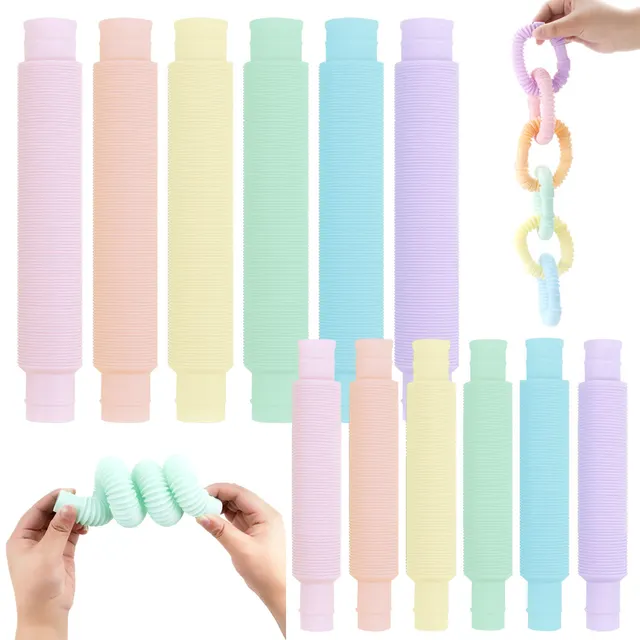 5/6/7Pcs Mini Pop Tubes Sensory Toys for ADHD Autism Fidget Squeeze Anxiety and Stress Relief Educational Kids Games Funny Gifts 1