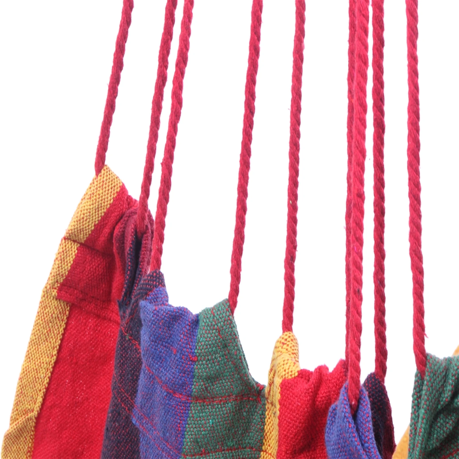 Outdoor Hammock Swing Chair with Pillow and Wooden Stick Hanging Swing Chair Portable Canvas Swing Travel Camping Lazy Chair