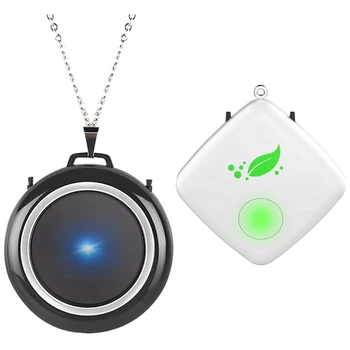 

2 Set Air Purifier Hanging Neck USB Purified Air No Radiation Mute-5.9 X 2 X 6.4Cm & 60 X 55 X 20Mm