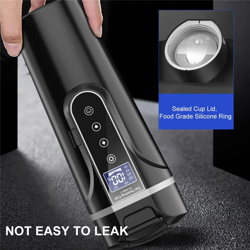 Boiling Mugs Adjustable Temperature Car Heating Cup 12v Water Heater Bottle Portable Vehicle Electric Kettle For Coffee Tea Milk