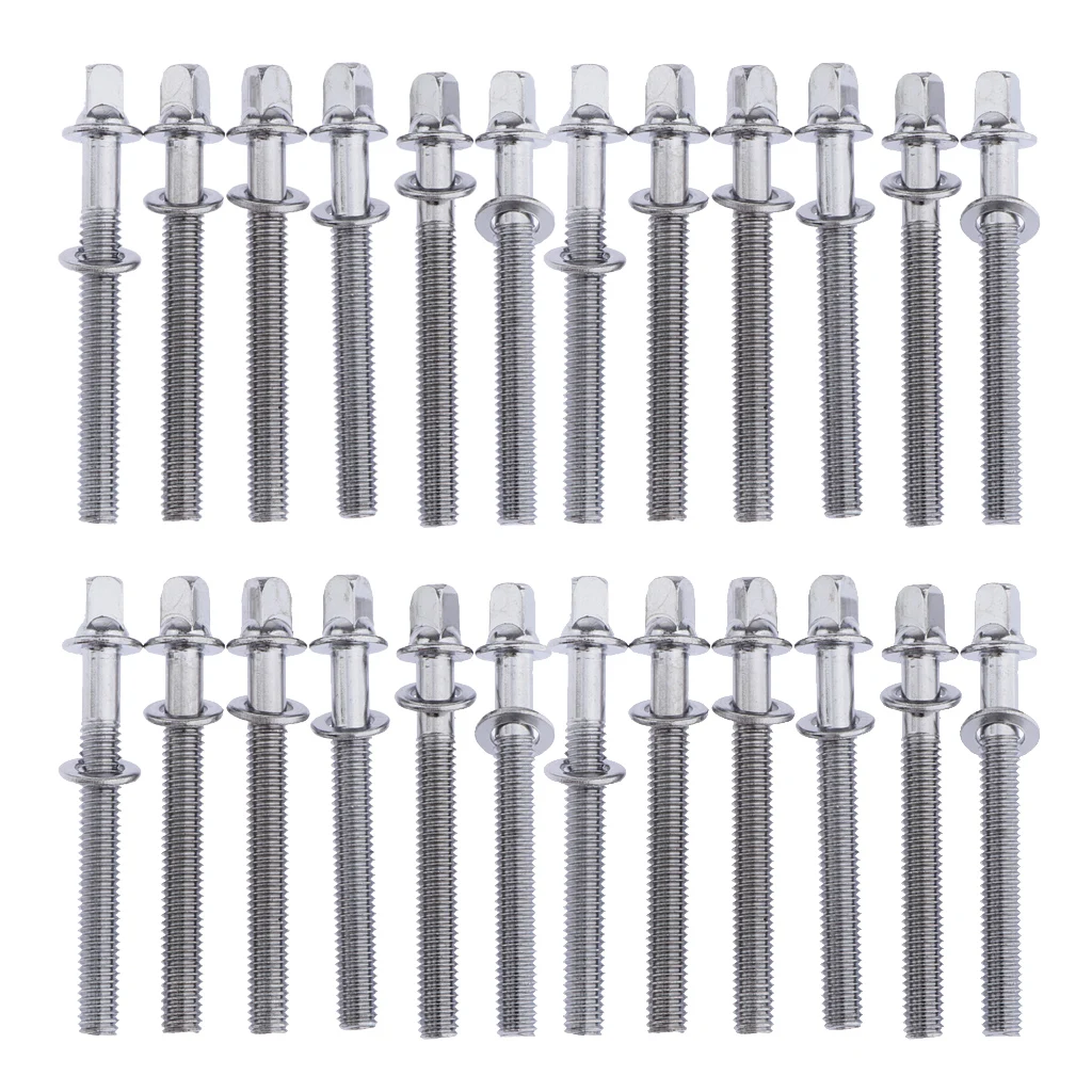 24pcs 50mm Drum Tension Rods for Tom Drum Screws Hoops Rims Bass Hardware Parts Accessory drum percussion accessories drum accessories drum screws