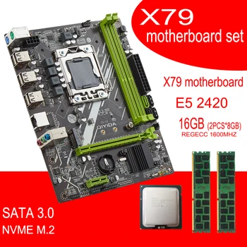 Qiyida-Conjunto de placa base X9A X79 con Xeon LGA 1356 E5 2420 cpu 2 piezas x 8GB = 16GB 1600MHz pc3 12800R DDR3 ECC REG, memoria ram