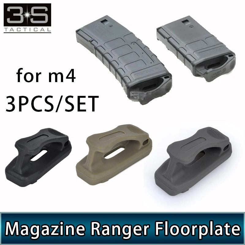 Элемент страйкбол 3 шт./компл. МП Airsoft журнал Ranger Floorplate для M4 PMAG Airsoft M4 аксессуары