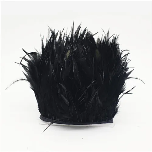 21 black 49 цветов 20 м отделка петушиным пером бахрома из перьев на шею 10-15 см седло перо лента куриное перо отделка для платья - Цвет: 21 black