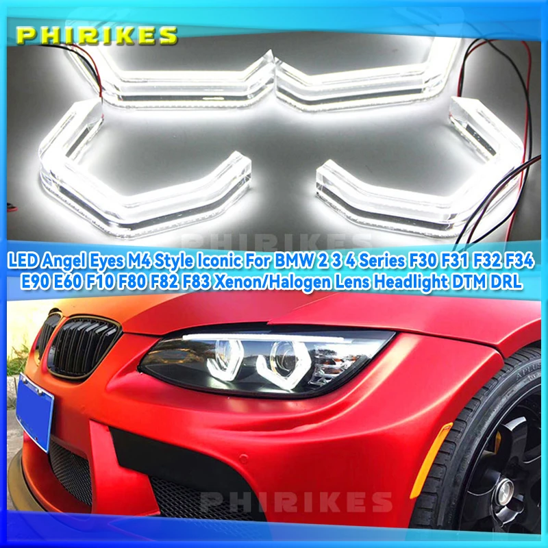 LED Angel Eyes M4 Style Iconic For BMW Series F30 F31 F32 F34 E90 E60