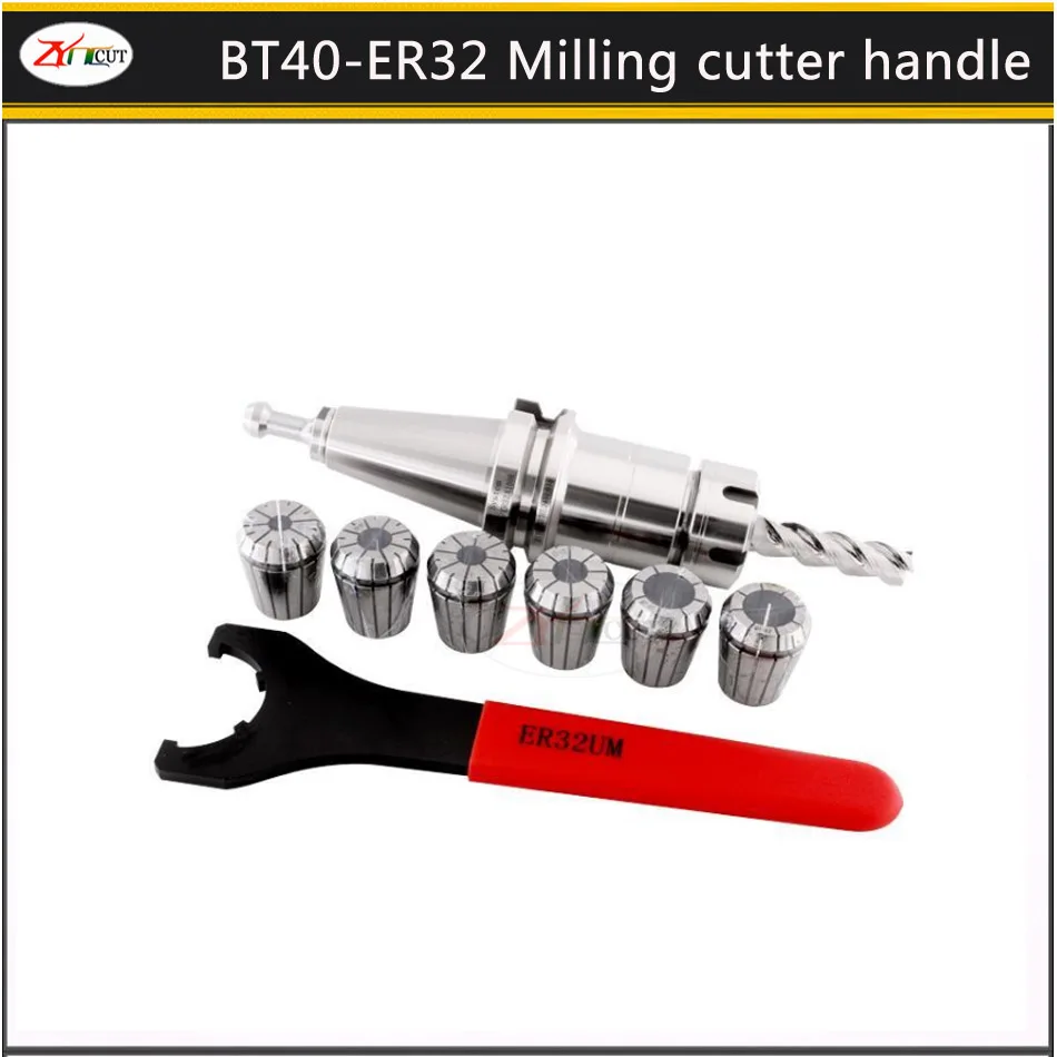 10 шт./компл. BT40-ER32-100L высокоточное ЧПУ Фрезерный патрон держатель двигателя фрезерные зажимные ER32 пружинный фрезерный инструмент ручки набор