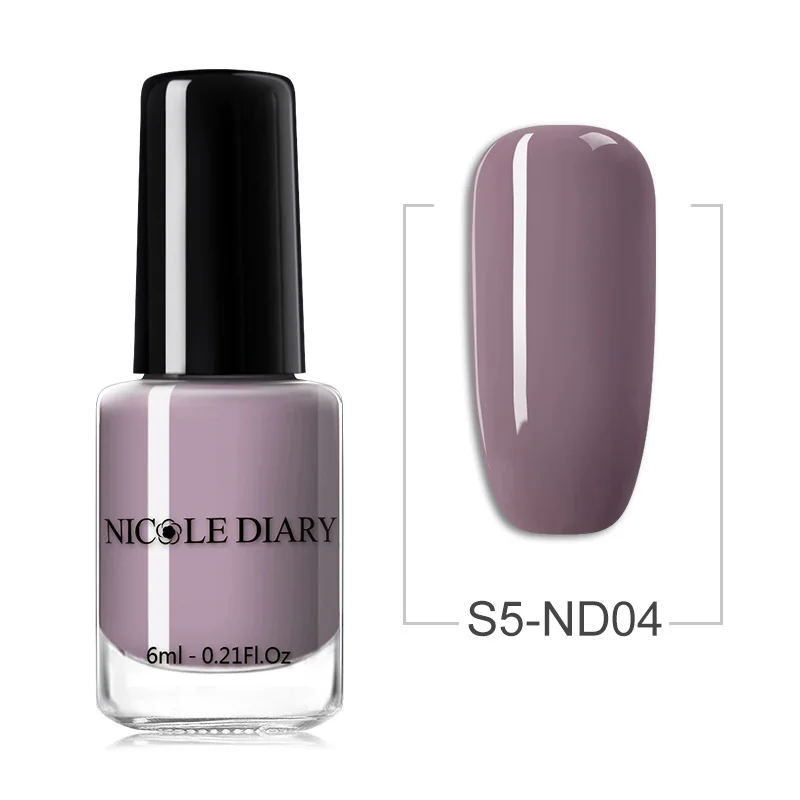 NICOLE DIARY 63 Цвета Лак для ногтей сплошной цвет красный серый розовый лак для ногтей на водной основе маникюр лак для ногтей 6 мл - Цвет: S5-ND04