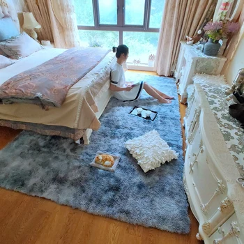 

Fashion living room coffee table carpet, full gray carpet bed, floating window blanket