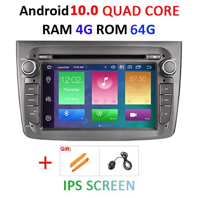DSP ips HD 4G+ 64G Автомобильный DVD мультимедийный плеер Android 10 gps радио для Alfa Romeo Mito 2008-2012 Авто Радио стерео видео OBD2 DVR - Цвет: 4G 64G IPS G