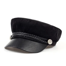 2019New модные Для мужчин; для женщин с закруглёнными краями и пуговицей сверху Кепка в британском стиле береты шляпа от солнца плоская шляпа