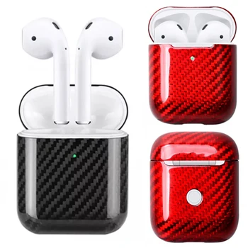 

Carbon Fiber Case For AirPods 2 Wireless Earphone Pairing Button Bluetooth Headphone Cover for AirPods2 Air Carbon Accessories