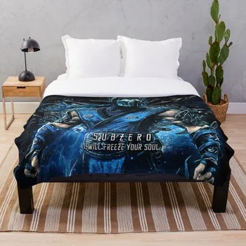 

Mortal Kombat subzero Throw Blanket Soft Sherpa Blanket Bed Sheet Single Knee Blanket Office Nap Blanket