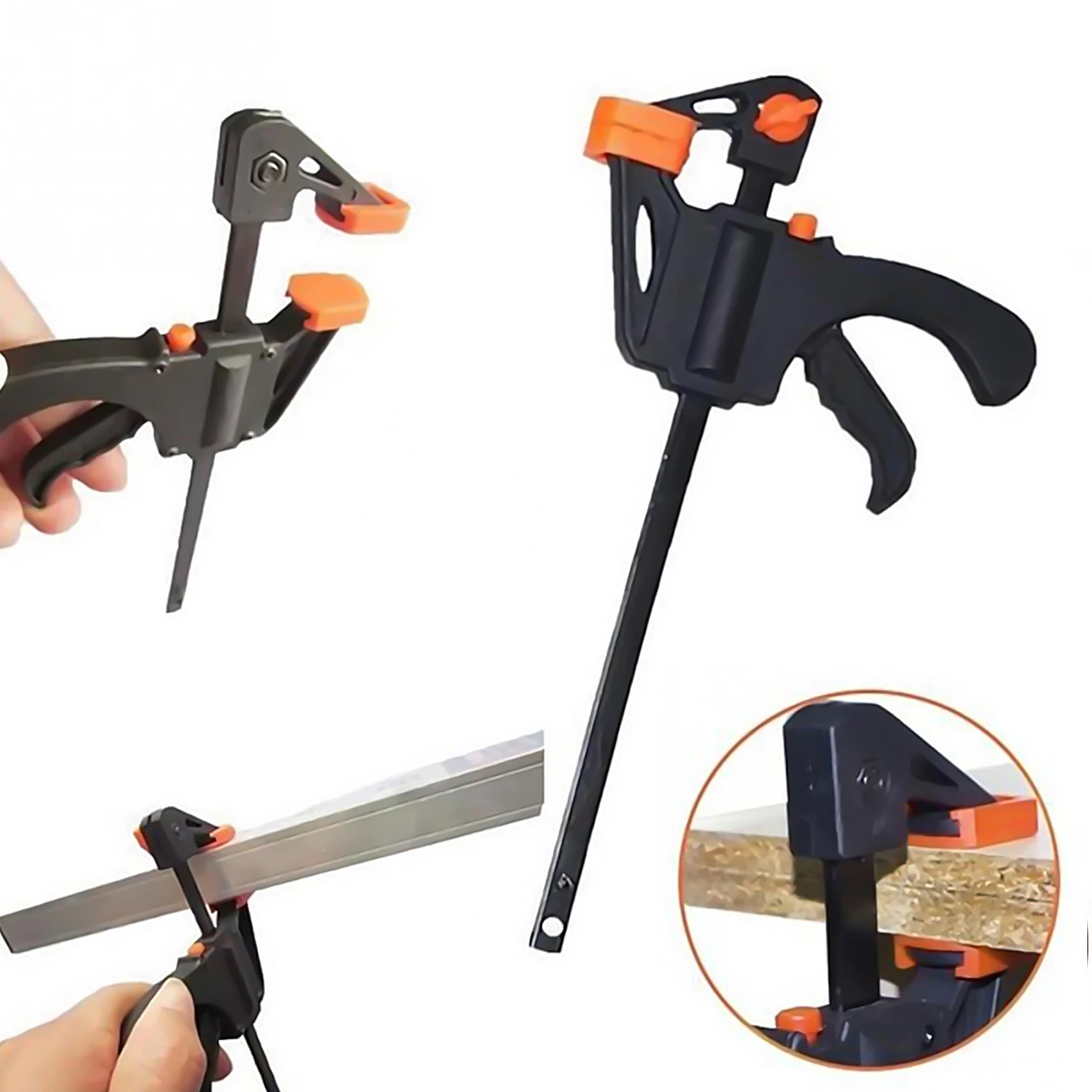 

5pcs 4 Inch F-Clamps Bar Quick Clip Grip Ratchet Release Squeeze Woodworking DIY Carpenter Hand Tool Kit
