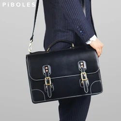 Fit For 13.5 Inch Computer Business Bag For Men Genuine Leather Briefcase Classic 10.5 Inch Ipad Shoulder Laptop Handbags Women