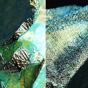 

Laser Iridescent Leather Chaotic Pattern Line Texture Fabric Waterproof decoration designer cloth NZ005