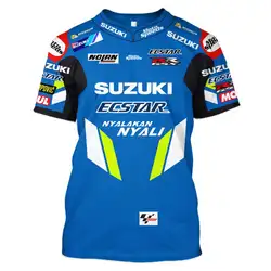Лето 2019, moto GP для SUZUKI GSX, гоночная команда, Спортивная футболка для верховой езды, новая, без выцветания, Knigh, moto cross рубашка, moto rcycle