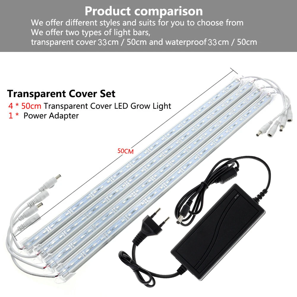 LED Grow свет трубки 3 Красный 1 Синий светодиод DC12V Полный спектр роста Bar Light Set с