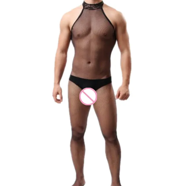 Men Stretch Thong Underwear Male Fantasy Sexy Underwear Gay Sissy Body Stockings Open Crotch Jumpsuit Men Erotic Lingerie Fetish Bodysuit Male Sexy Costume