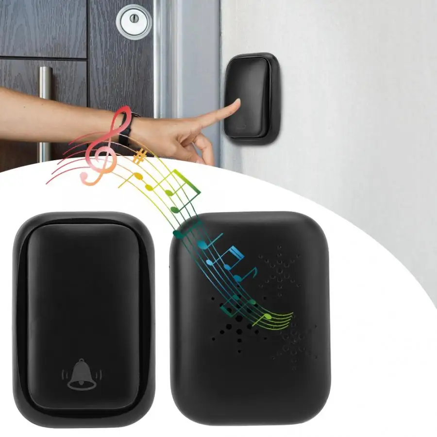 

Self-Generating Power Welcome Wireless Doorbell Smart Chimes Door Bell Alarm w/ Waterproof Touch Button Transmitter 100-240V US