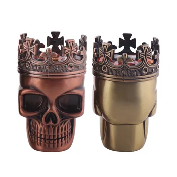 

New Creative Ghost Head Three-Layer Zinc Alloy Smoker47MMSharp Tooth Wear-Resistant Storage Grinding Manual Smoking Set in Stock
