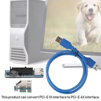 

computer cable manager Blue Mainboard Motherboard PCI-E 1X to PCI-E 4X USB3.0 ABS Extension Cord with SATA Power Supply