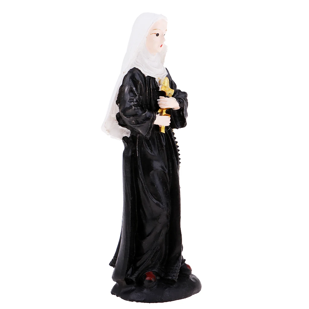Resin Scene Painted Nun Model Figure People 7.5cm Height Architectural Scene