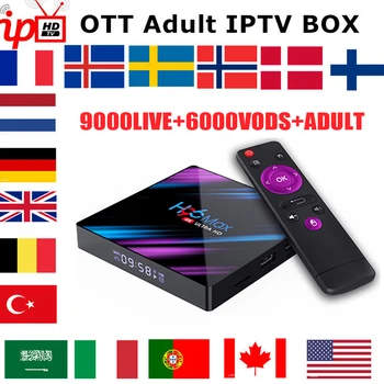 

H96 MAX Smart IPTV Box Wireless Android 9.0 1 Year France Portugal Belgium Netherlands Belgium Italy UK IPTV Subscription TV Box